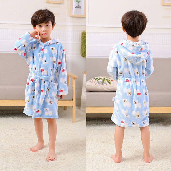 Kids Bathrobe Animal Hooded Towel